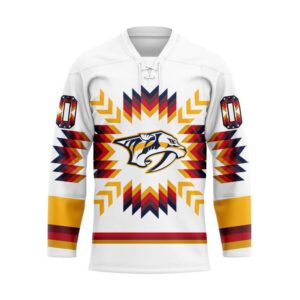 NHL Nashville Predators Hockey Jersey Special Design With Native Pattern Custom Jersey 1