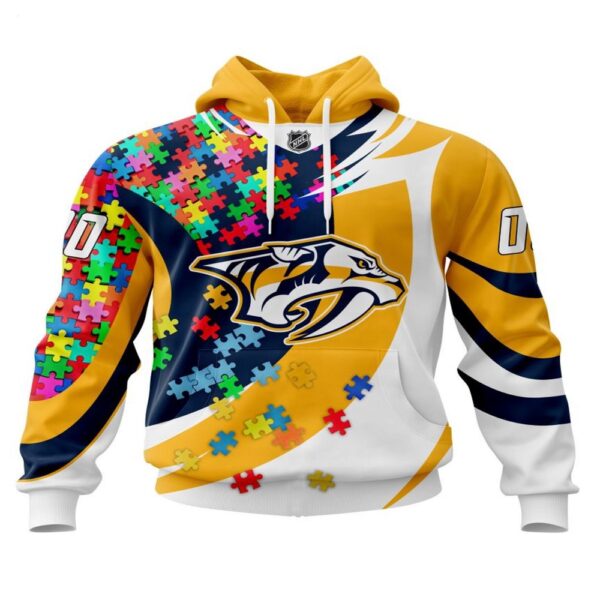 NHL Nashville Predators Hoodie Autism Awareness 3D Hoodie For Sports Fans