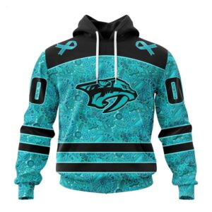 NHL Nashville Predators Hoodie Special Design Fight Ovarian Cancer Hoodie 1