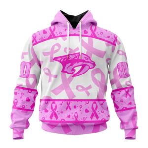 NHL Nashville Predators Hoodie Special Pink October Breast Cancer Awareness Month Hoodie 1