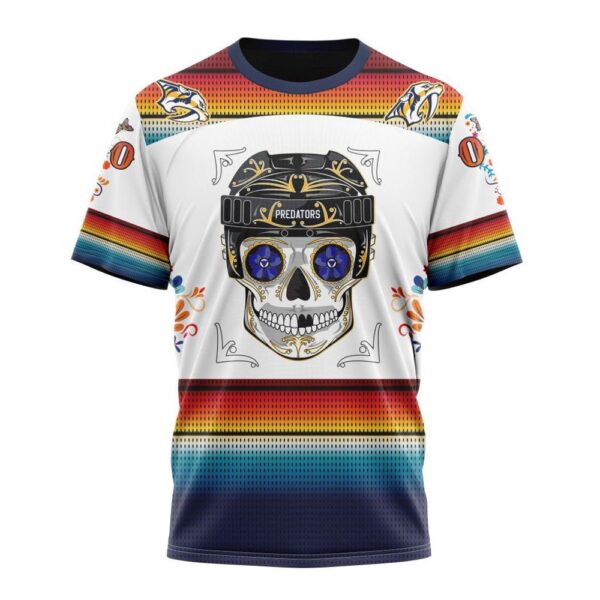 NHL Nashville Predators Special Design For Dia De Los Muertos T-Shirt