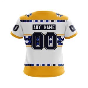 NHL Nashville Predators T Shirt Autism Awareness Custom Name And Number 3D T Shirt 2