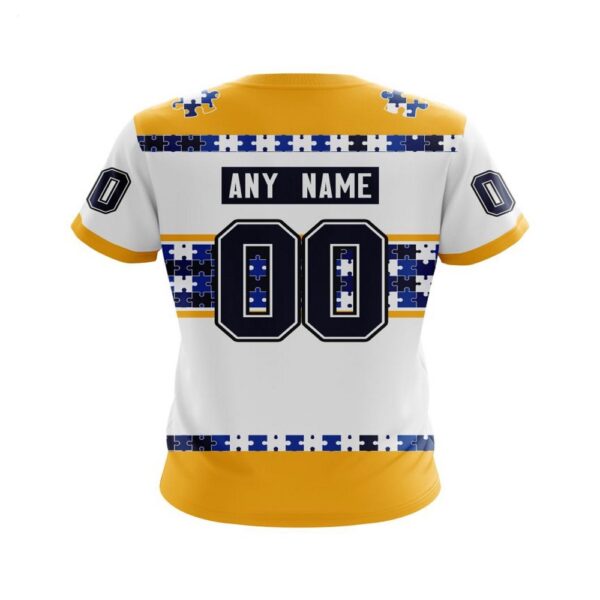 NHL Nashville Predators T-Shirt Autism Awareness Custom Name And Number 3D T-Shirt