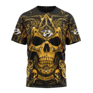 NHL Nashville Predators T Shirt Special Design With Skull Art T Shirt 1