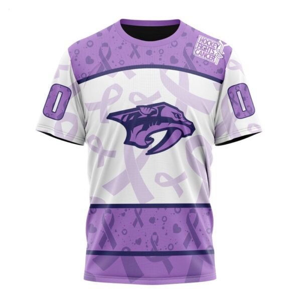 NHL Nashville Predators T-Shirt Special Lavender – Fight Cancer T-Shirt