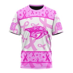 NHL Nashville Predators T Shirt Special Pink October Breast Cancer Awareness Month 3D T Shirt 1