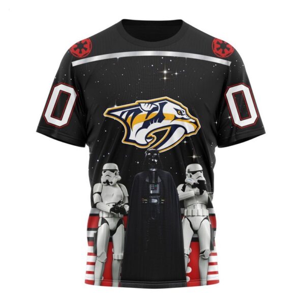 NHL Nashville Predators T-Shirt Special Star Wars Design May The 4th Be With You 3D T-Shirt