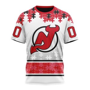 NHL New Jersey Devils 3D T Shirt Special Autism Awareness Design With Home Jersey Style Hoodie 1