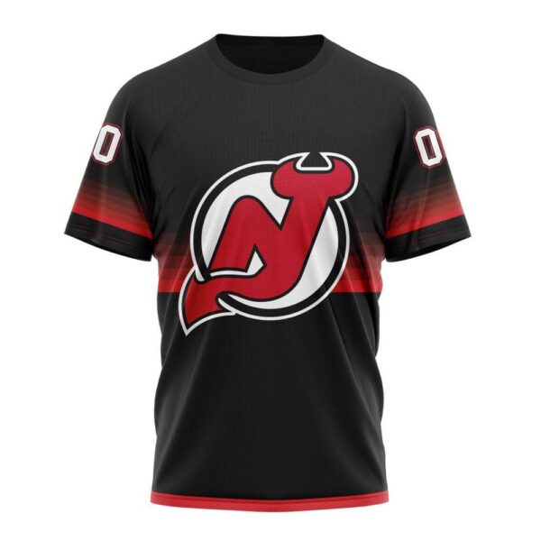 NHL New Jersey Devils 3D T-Shirt Special Black And Gradient Design Hoodie