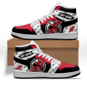NHL New Jersey Devils Air Jordan 1 Shoes Special Team Mascot Design Hightop Sneakers