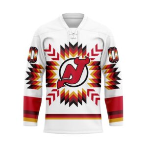 NHL New Jersey Devils Hockey Jersey Special Design With Native Pattern Custom Jersey 1