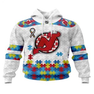 NHL New Jersey Devils Hoodie Autism Awareness 3D Hoodie For Fans 1