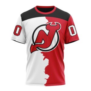 NHL New Jersey Devils Personalize 2024 Home Mix Away T Shirt 1