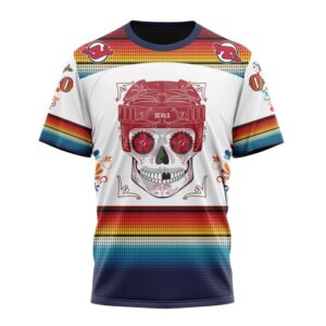 NHL New Jersey Devils Special Design For Dia De Los Muertos T Shirt 1