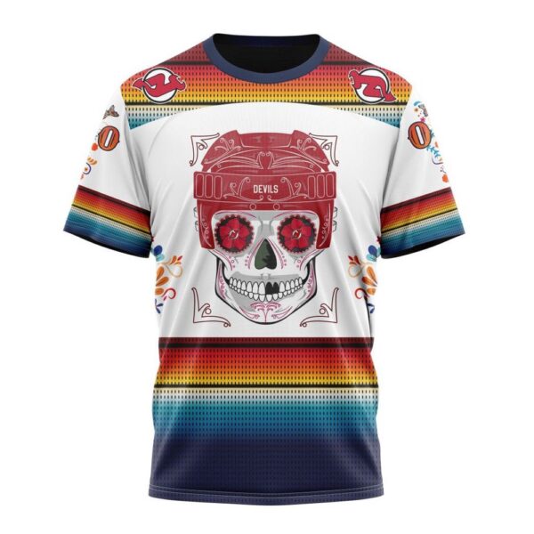 NHL New Jersey Devils Special Design For Dia De Los Muertos T-Shirt