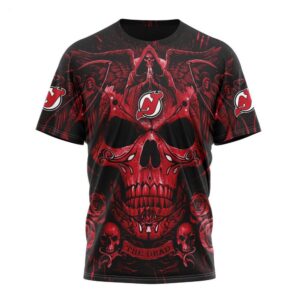 NHL New Jersey Devils T Shirt Special Design With Skull Art T Shirt 1