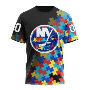 NHL New York Islanders 3D T Shirt Special Black Autism Awareness Design Hoodie 1