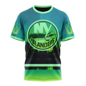 NHL New York Islanders 3D T Shirt Special Design With Northern Light Full Printed Hoodie 1