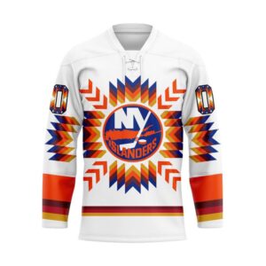 NHL New York Islanders Hockey Jersey Special Design With Native Pattern Custom Jersey 1