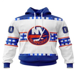 NHL New York Islanders Hoodie Autism Awareness 3D Hoodie For Hockey Fans 1