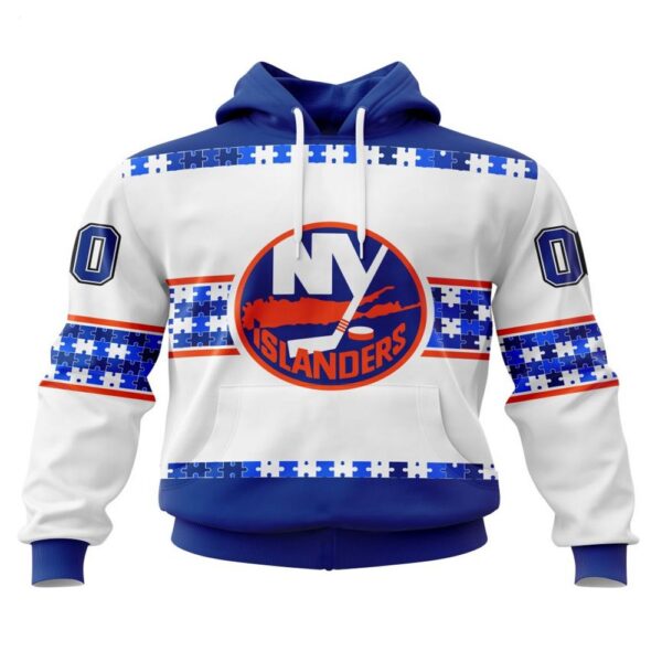 NHL New York Islanders Hoodie Autism Awareness 3D Hoodie For Hockey Fans