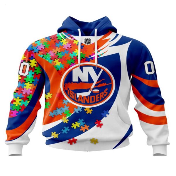 NHL New York Islanders Hoodie Autism Awareness 3D Hoodie For Sports Fans