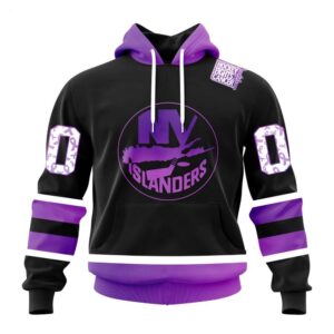 NHL New York Islanders Hoodie Special Black Hockey Fights Cancer Kits Hoodie 1