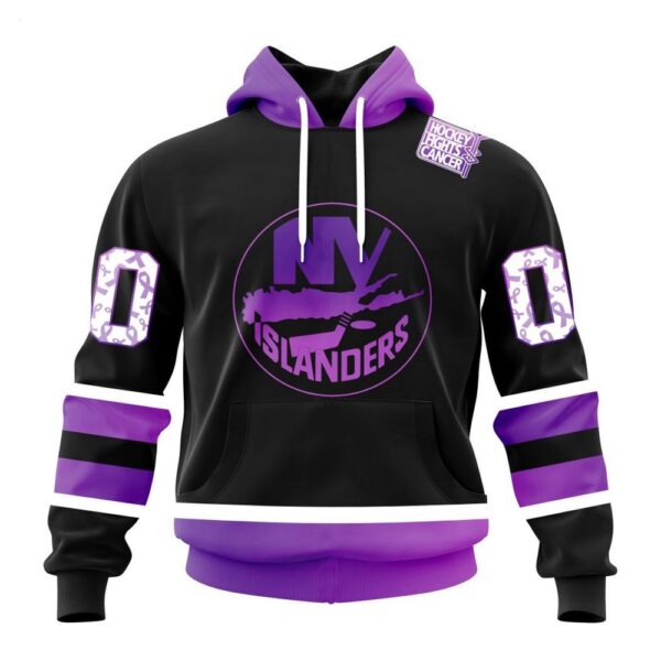 NHL New York Islanders Hoodie Special Black Hockey Fights Cancer Kits Hoodie