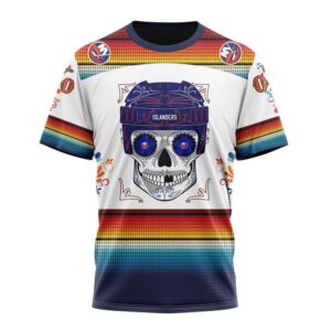 NHL New York Islanders Special Design For Dia De Los Muertos T Shirt 1