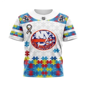 NHL New York Islanders T Shirt Autism Awareness 3D T Shirt 1