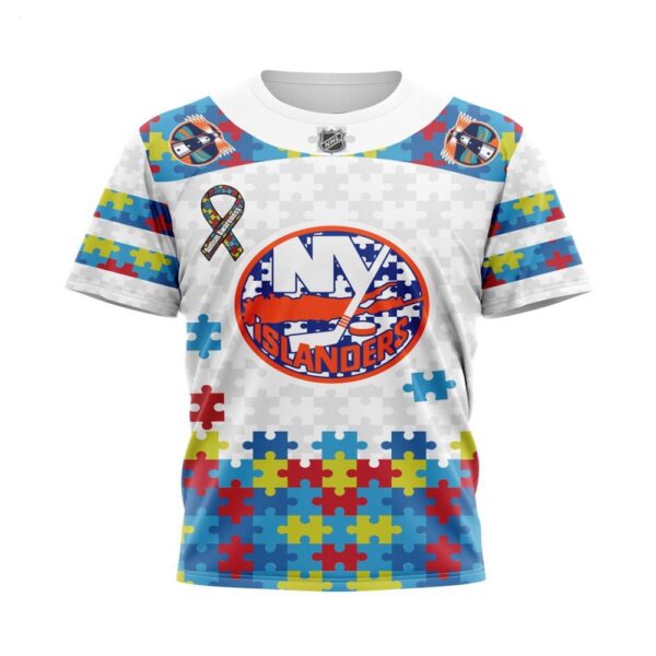 NHL New York Islanders T-Shirt Autism Awareness 3D T-Shirt