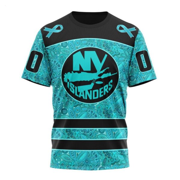 NHL New York Islanders T-Shirt Special Design Fight Ovarian Cancer 3D T-Shirt