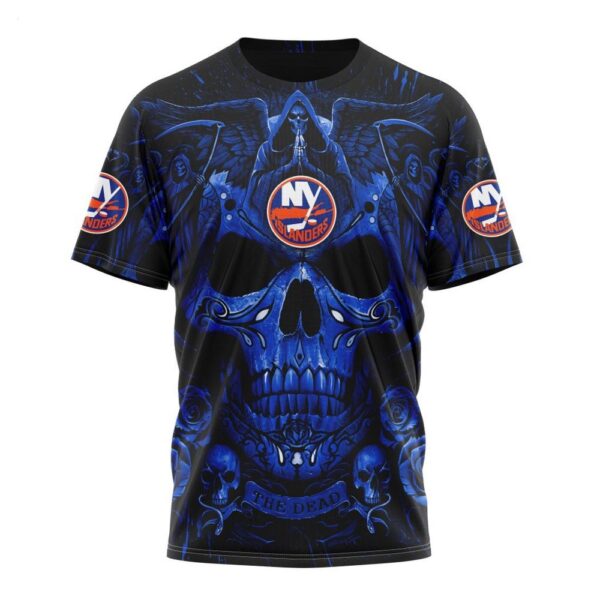 NHL New York Islanders T-Shirt Special Design With Skull Art T-Shirt