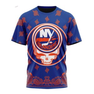 NHL New York Islanders T Shirt Special Grateful Dead Design 3D T Shirt 1