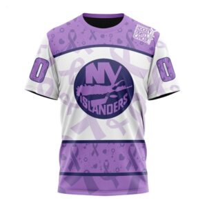 NHL New York Islanders T Shirt Special Lavender Fight Cancer T Shirt 1 1