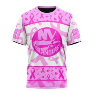 NHL New York Islanders T Shirt Special Pink October Breast Cancer Awareness Month 3D T Shirt 1