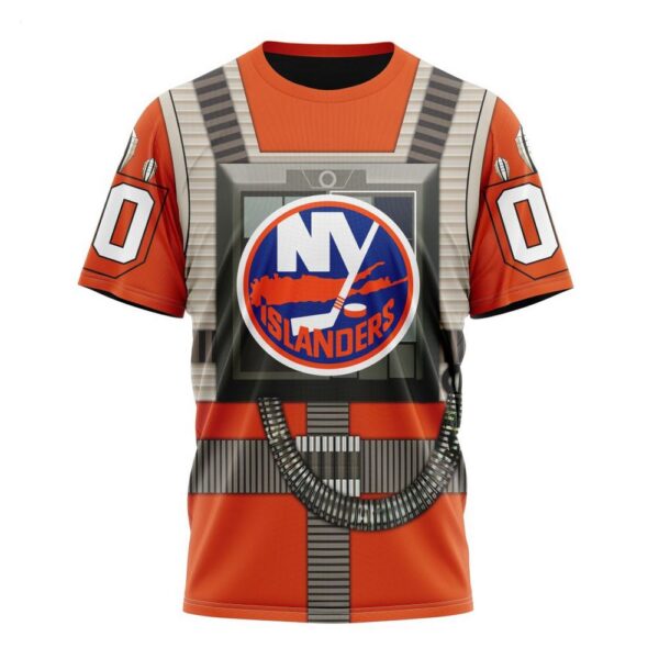 NHL New York Islanders T-Shirt Star Wars Rebel Pilot Design T-Shirt