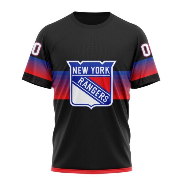 NHL New York Rangers 3D T-Shirt Special Black And Gradient Design Hoodie