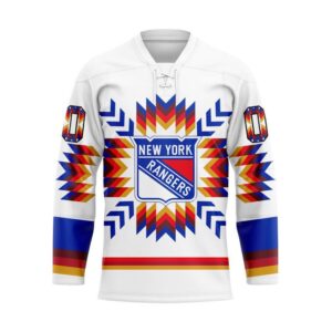NHL New York Rangers Hockey Jersey Special Design With Native Pattern Custom Jersey 1