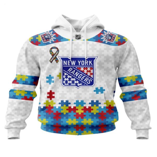 NHL New York Rangers Hoodie Autism Awareness 3D Hoodie For Fans