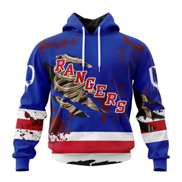 NHL New York Rangers Hoodie Specialized Design Jersey With Your Ribs For Halloween Hoodie