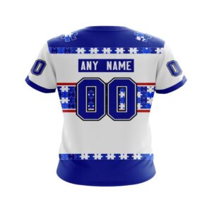 NHL New York Rangers T Shirt Autism Awareness Custom Name And Number 3D T Shirt 2