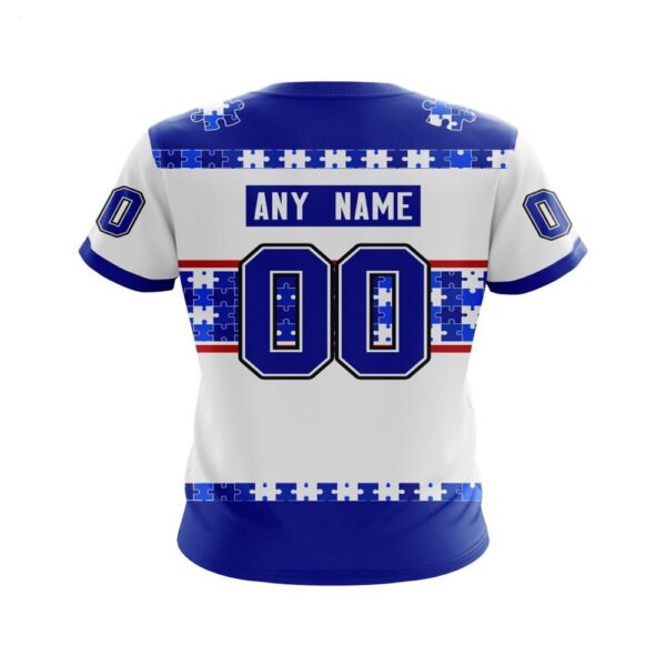 NHL New York Rangers T-Shirt Autism Awareness Custom Name And Number 3D T-Shirt