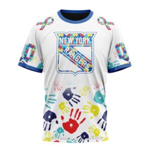 NHL New York Rangers T Shirt Special Autism Awareness Design T Shirt 1