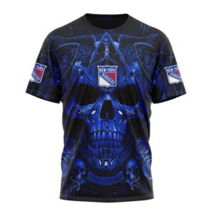 NHL New York Rangers T Shirt Special Design With Skull Art T Shirt 1