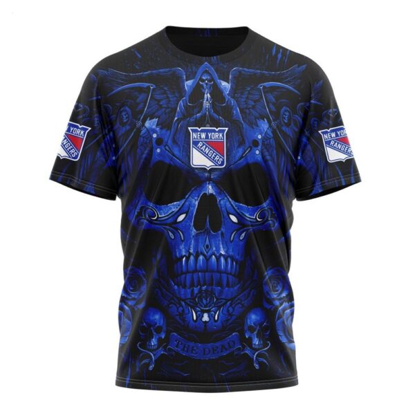 NHL New York Rangers T-Shirt Special Design With Skull Art T-Shirt