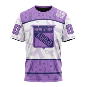 NHL New York Rangers T Shirt Special Lavender Fight Cancer T Shirt 1 1