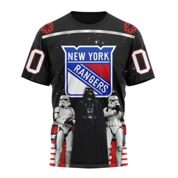 NHL New York Rangers T-Shirt Special Star Wars Design May The 4th Be With You 3D T-Shirt