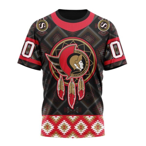 NHL Ottawa Senators 3D T-Shirt Design With Native Pattern Full Printed Hoodie