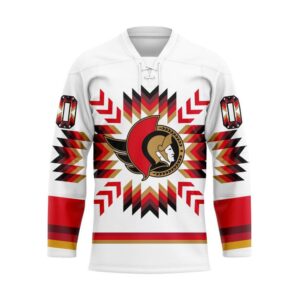 NHL Ottawa Senators Hockey Jersey Special Design With Native Pattern Custom Jersey 1
